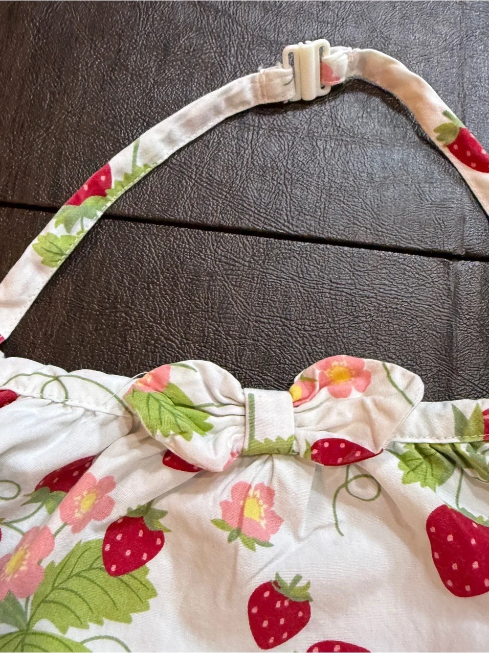Gymboree Kids White Strawberry Print Halter Sundress Sz 12 100% Cotton